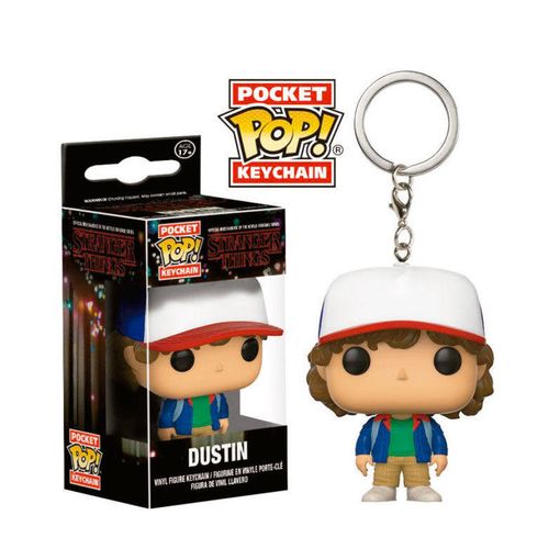 Figura FUNKO Pop Keychain: Stranger Things - Dustin Funko - Porta-chaves - 5 cm, keychain, stranger things, dustin