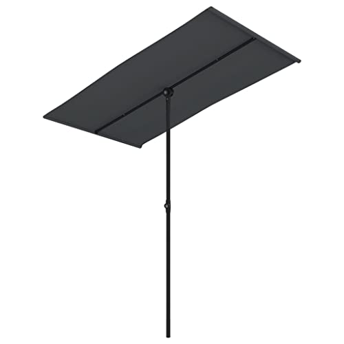 Guarda-Sol VIDA XL com Varão de Alumínio (Preto - Poliéster - 180 x 110 cm) vidaXL - Móveis de exterior - alumínio, poliéster, 180 x 110 cm, resistente UV