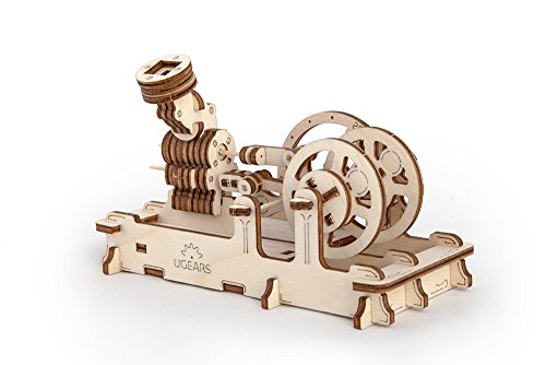 Kit de engenharia UGEARS 3D Air-Powered Motor UGEARS - Quebra-cabeças mecânicos - motor pneumático, ar, hélices, tubos