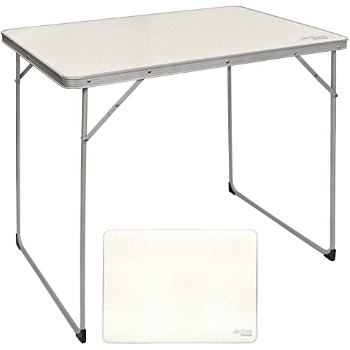 Mesa Dobrá de Campismo AKTIVE Branco (80 x 60 x 70 cm) AKTIVE - Conjuntos de móveis - campismo, dobrável, 80x60x70 cm