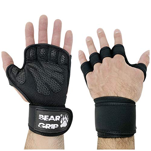 Luvas de Fitness BEAR GRIP Abertas (Tamanho M) BEAR GRIP - Luvas de levantamento de peso e suportes para as mãos - fitness, abertas, tamanho m