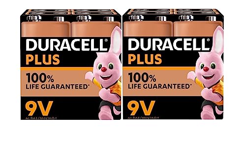 Pilhas DURACELL 8x9V-Plus (2 blisteres de 4 baterias) Duracell - Baterias de uso geral - alcalino, 9V, 8 pilhas, plástico de bolhas