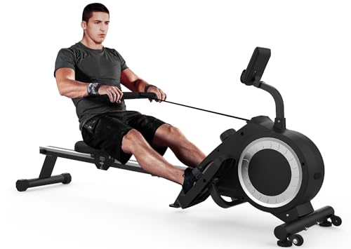 Máquina de remo magnético com monitor lcd e 16 níveis de resistência Cowmew - Cardio - remo, magnético, monitor lcd, 16 níveis, resistência, dobrável