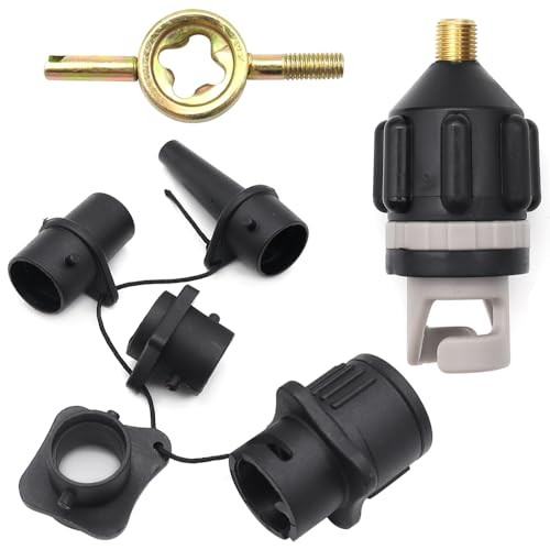 Adaptador inflável GOIYZTTR com 4 válvulas GOIYZTTR - Bombas de hardware - 4 válvulas, fácil instalação, chave de metal