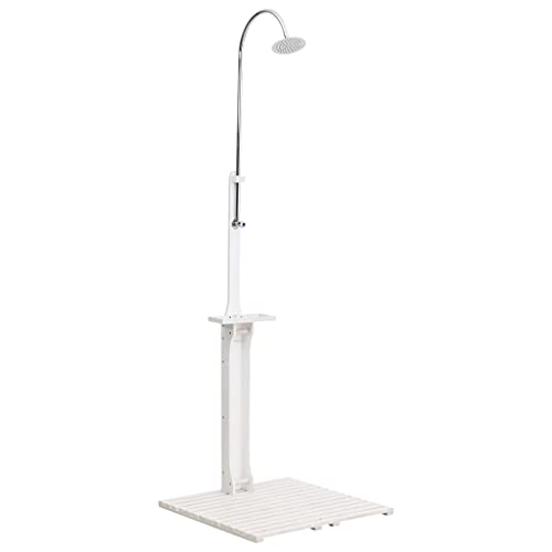 Chuveiro para jardim vidaXL | Branco (Cama e Leito) vidaXL - Móveis de exterior - exterior, branco, madeira, cabo elétrico