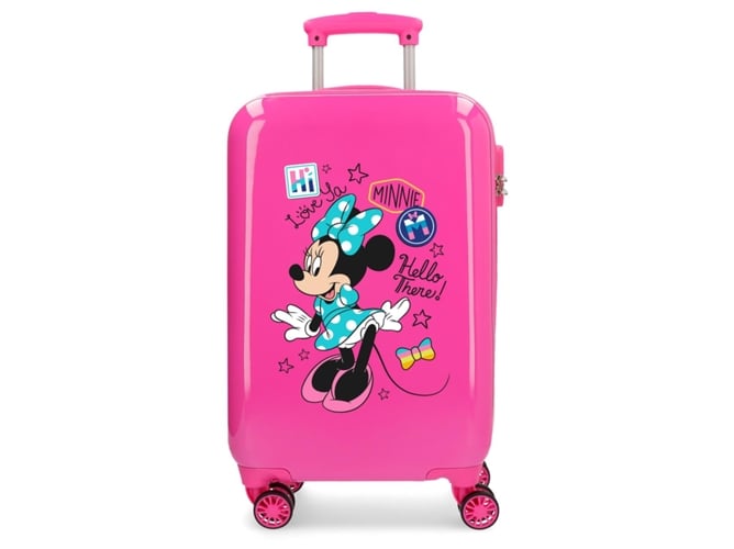 Mala de Cabine DISNEY Minnie Hi Love Rosa (35x55x20cm) Disney - Malas - 35x55x20cm, material rígido, forro interior, alça de pulso, bolso central