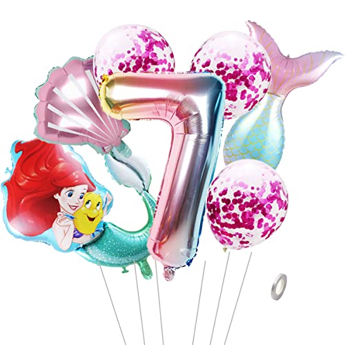 Kit de Decoração para Festas de Aniversário DISFRAZZES Sereia (7 anos) Jxuzh - Balões - decoração, festas, aniversário, sereia