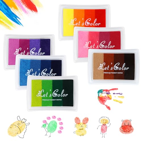 Kit de Artesanato para Crianças MXTIMWAN 6 Peças Almofada Tinta Infantil MXTIMWAN - Tinta, tinta de arte e esmalte - kit, artesanato, crianças, 6 peças, almofada tinta, infantil