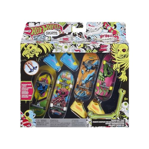 Conjunto de Tabua e Sapatos HOT WHEELS Skate Calaveras Neon Mattel - Brinquedos - conjunto, tábua, sapatos, Hot Wheels, skate, calaveras neon