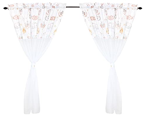 Conjunto de cortina de rodízio para crianças TupTam | Cinza, Branco (Cama e Leito) TupTam - Cortinas e cortinados - conjunto, cortina, rodízio, crianças, cinza, branco