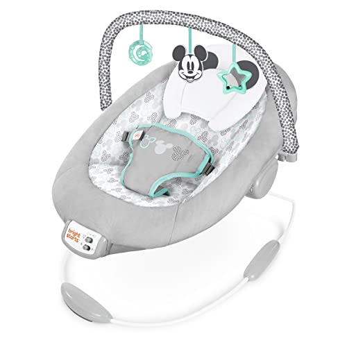 Mecanismo de baloiço BRIGHT STARTS Mickey Mouse Cloudspaces BRIGHT STARTS - Móveis para bebês e crianças pequenas - 7 melodias, vibração relaxante, atividades removíveis, almofada extra