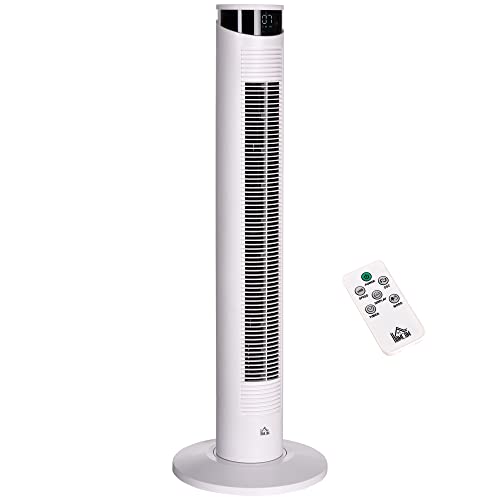 Coluna de Ar HOMCOM 824-011WT Branco (45 W - Diâmetro: 31.5 cm) HOMCOM - Ventoinhas de mesa e de pedestal - 45 w, 230 v, 50/60 Hz, 12 h, 56 dB