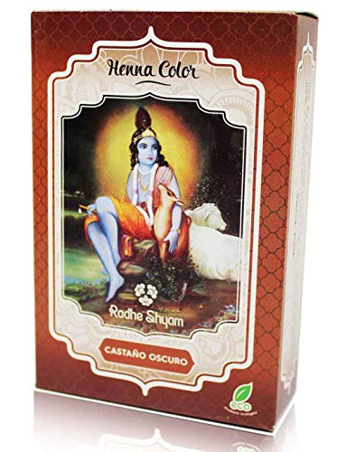 Pó de Henna RADHE Castanho Escuro (100 g) Radhe Shyam - Coloração de cabelo - 100 g, natural, biodegradável