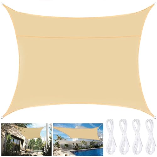 Toldo de Sombra Rectangular 2x3m Bege BARAKYEG BARAKYEG - Guarda-sóis e toldos de exterior - 2x3m, bege, rectangular