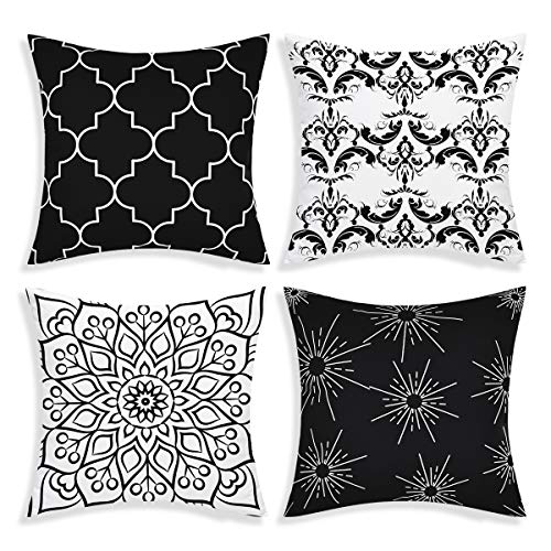 Pack 4 Capas de Almofada Alishomes Preto (40x40cm) Alishomtll - Fronhas e almofadas - almofadas, 40x40 cm, preto