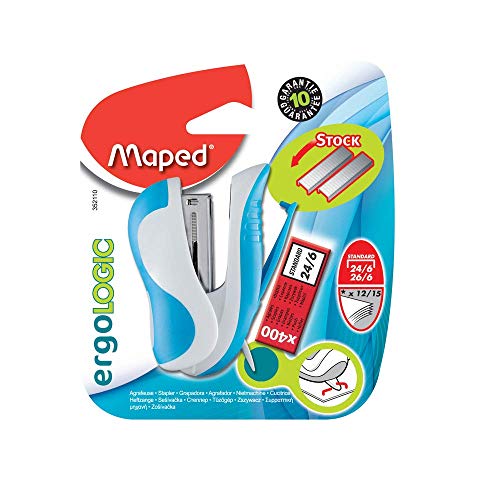 Agrafador Maped Ergologic Mini 26/6 (Recondicionado Como Novo) Maped - Agrafadores - agragador, maped ergologic mini, recondicionado como novo, agulhadas 24/6, agulhadas 26/6, agrfa até 27 mm