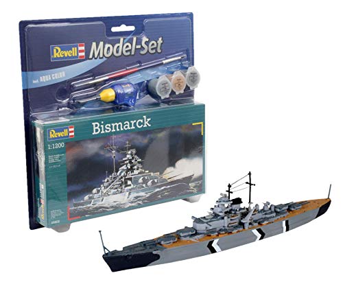 Conjunto de Montagem Navio de Guerra REVELL Bismarck Revell - Materiais de arte e artesanato - navio de guerra, bismarck, motores, torre dupla, canhões