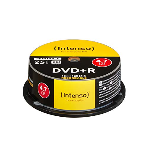 DVDs virgens INTENSO DVD+R 4.7GB, Printable, 16x Intenso - Mídias vazias - dvd virgem, intenso dvd+r, 4.7GB, impressível, 16x