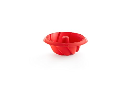 Forma para Pudim LEKUE Silice Vermelho 20cm Lékué - Formas para bolos e moldes - silicone, antiaderente, 20cm, espiral