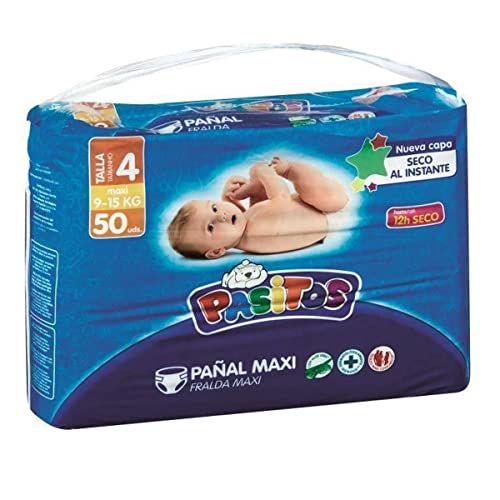 Fraldas MARCA BLANCA T4 Maxi (Tam: 9-15 kg) Ontex ID, S.A.U. - Roupa interior - conjunto 50 unidades, 2 camadas, polietileno, tecido higiénico