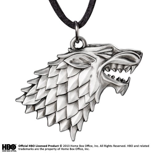 Pulseira NOBLE COLLECTION Game Of Thrones: Stark Noble Collection - Pingentes - metal, logo Stark, cordão pele, fãs Game of Thrones
