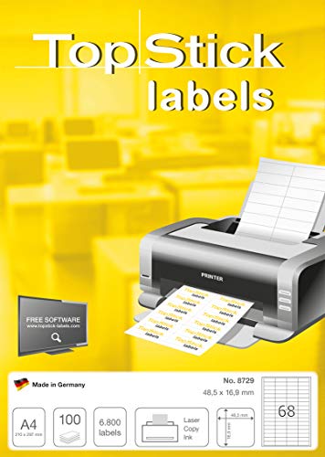 Etiqueta Autocolante TOPSTICK Universal A4 Pequeno (6800 Etiquetas) HERMA - Papel de impressora e copiadora - universal, a4, 6800 etiquetas