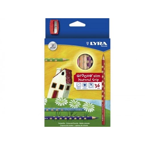 Lápis de Cor LYRA Groove Slim (36 Unidades) LYRA - Lápis - 36 unidades, triangular, ergonômicos, confortáveis