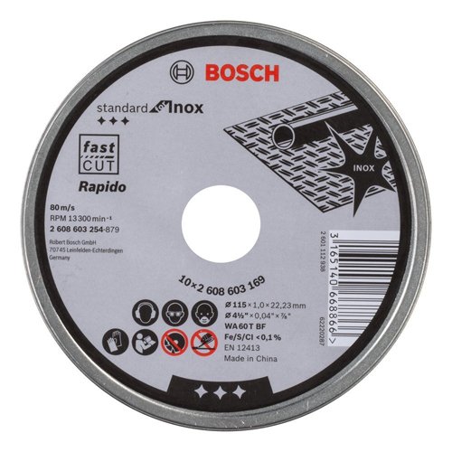 Disco de Corte BOSCH 2 608 603 254 (Ø 11.5 cm) Bosch - Lâminas de serra - 11.5 cm, alumínio, preto