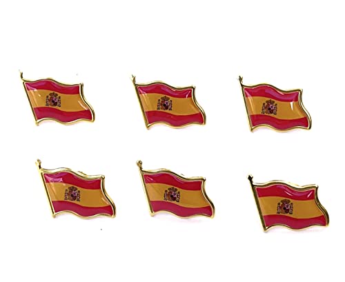 Insignia do pinho da bandeira da Espanha 6 unidades Hcz jin shan cheng sl - Joias - insignia, pinho, bandeira, espanha, jogo de peças