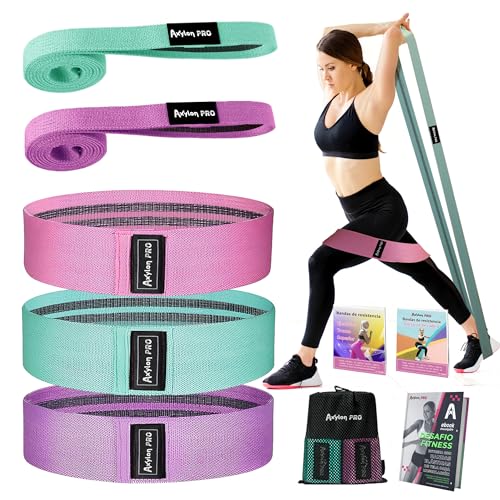 Conjunto de Bandas AXYLONPRO 5 Bandas de Resistência Algodão (2 Longas + 3 Curta) AXYLON PRO YANGZOU HONWEI SPORTS GOODS - Bandas de exercício - resistência, algodão, conjunto, bandas