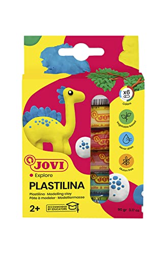 Plasticina JOVI 90/6 - 6 Barras (Recondicionado Como Novo) Jovi - Materiais de cerâmica e escultura - recondicionado, 6 barras, vegetal, sem glúten