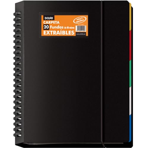 Pasta com separador DOHE Multicor (A4) DOHE - Separadores de índice - separador, a4, 20 fundas, 23 perforaciones