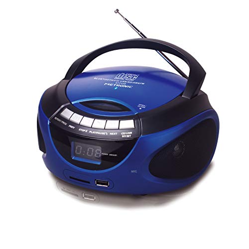 Rádio METRONIC CD-MP3 BT (Azul - Digital - FM/AM - Bateria) METRONIC - Reprodutores de áudio e gravadores - cd-mp3, bt, digital, fm/am