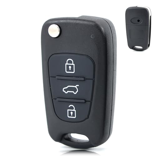Betterher 1/4´´ (6.3mm) Key Fob Cover Shell Remote Control Compatible with Hyundai Betterher - Alarmes e fechaduras de veículos - compatível Hyundai, plástico, preto branco