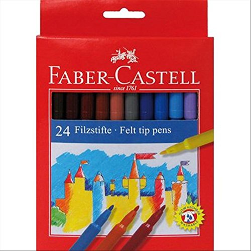 Caixa de 24 Canetas FABER-CASTELL 153024 A Faber-Castell - Marcadores e marcadores de texto - caixa, canetas, faber-castell