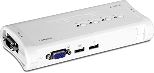 Adaptador TRENDNET TK-407K (KVM - Azul) Trendnet - Comutadores kvm - 2 portas, vga, plug & play, metal