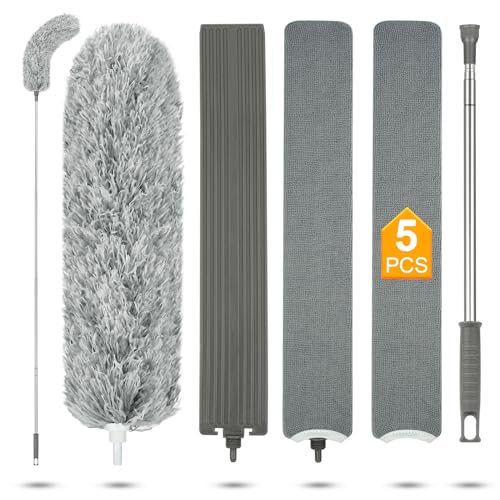Vicloon Escova Limpeza 2 Cabeças Extensível Vicloon - Penas de pó - escova limpeza, 2 cabeças, extensível