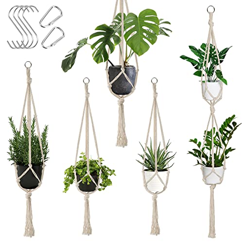 Conjunto 5 Vasos Suspensos MACRAMÉE Bege Auckpure - Suportes para plantas - conjunto, vasos suspensos, macramee, bege
