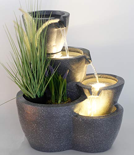 Fonte de Água para Jardim com Iluminação Grande Arnusa - Conjuntos de móveis de quarto - fonte, jardim, iluminação