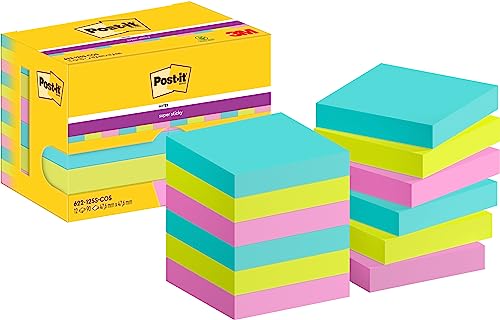 Bloco de Notas Autocolante POST-IT Miami Color (48 x 48 mm) Post-It - Notas autoadesivas - autocolante, multi-superfície, resistente, 48 x 48 mm