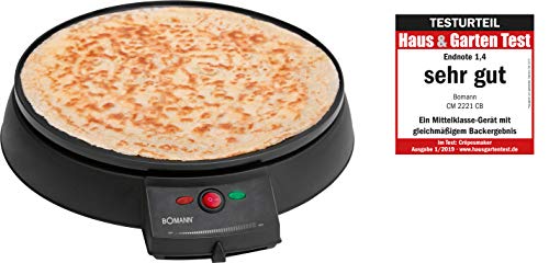 Máquina de Crepes BOMANN CM 2221 (Aço Inoxidável) Bomann - Torradeiras e grelhadores - aço inoxidável, placa antiaderente, termostato regulável, 900 W
