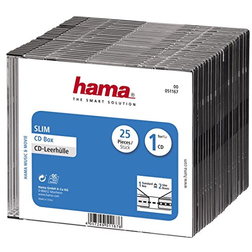 Caixa para Discos Ópticos HAMA Slim Case Hama - Estojos e organizadores de cd/dvd - caixa, discos ópticos, hama, slim case, preto, plástico