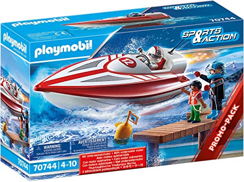 Conjunto de bonecos temáticos PLAYMOBIL Sports & Action PLAYMOBIL - Conjuntos de brinquedos - speedboot, motor subaquático, condutores, barca flutuante
