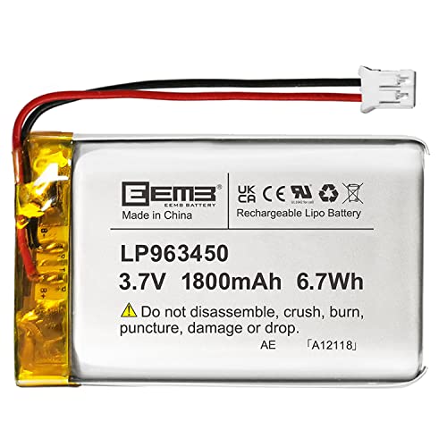 Bateria EEMB Lithium Polymer Bateria 3.7V 1800mAh EEMB Co.,Ltd - Baterias - 3.7V, 1800mah, polímero de lítio, integração