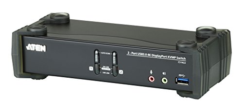 Adaptador ATEN (USB - DisplayPort e Jack 3.5mm - Preto) ATEN - Comutadores kvm - usb, displayport, jack 3.5mm, preto
