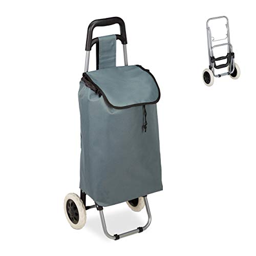 Carrinho de compras dobrável Relaxdays | Cinzento Relaxdays - Bagagem e bolsas - dobrável, cinzento