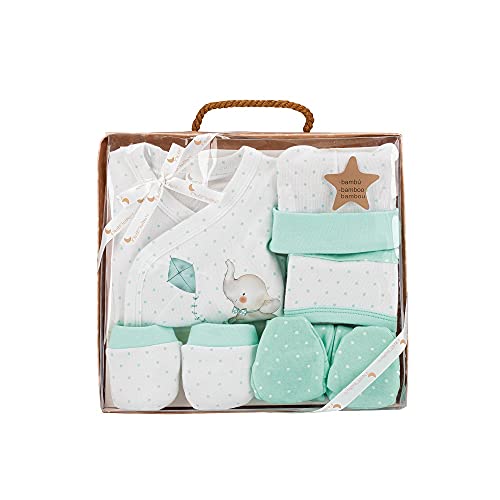 Conjunto de Acessórios para Bebé INTERBABY Elefantito (Verde) Interbaby - Conjuntos de presente para bebê - bebé, elefantito, verde