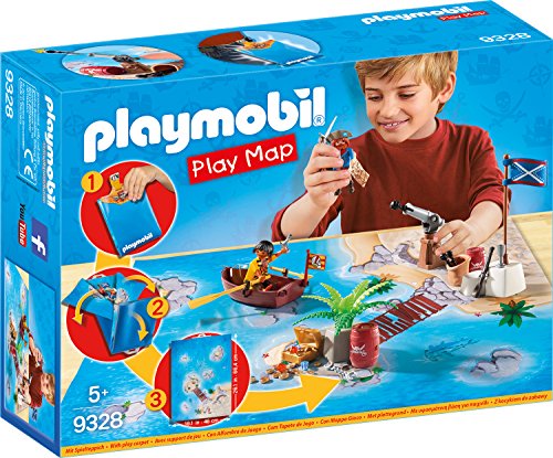 Playmobil 9328 Pirates Of The Caribbean (Idade Mínima Recomendada: 4 anos) PLAYMOBIL - Conjuntos de brinquedos - piratas do caribe, barco flutuante, espingarda giratória, sacola de jogos