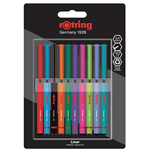 Canetas Fineliner ROTRING Liner (Multicor - Ponta Fina) 
Marca:
Rotring
 - Canetas - multicor, ponta fina