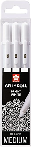 Caneta de Gel SAKURA Pen Gelly Roll Basic Branco (Ponta 1.0 mm) Koninklijke Talens B.V. - Canetas - caneta gel, sakura pen gelly roll basic, ponta 1.0 mm, tinta base gel, escrever até 1.5 km